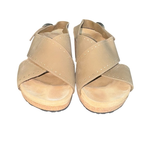 BIRKENSTOCK PAPILLIO Samira Rivet Wedge Sandals Tan EU Size 37 - Picture 2 of 12